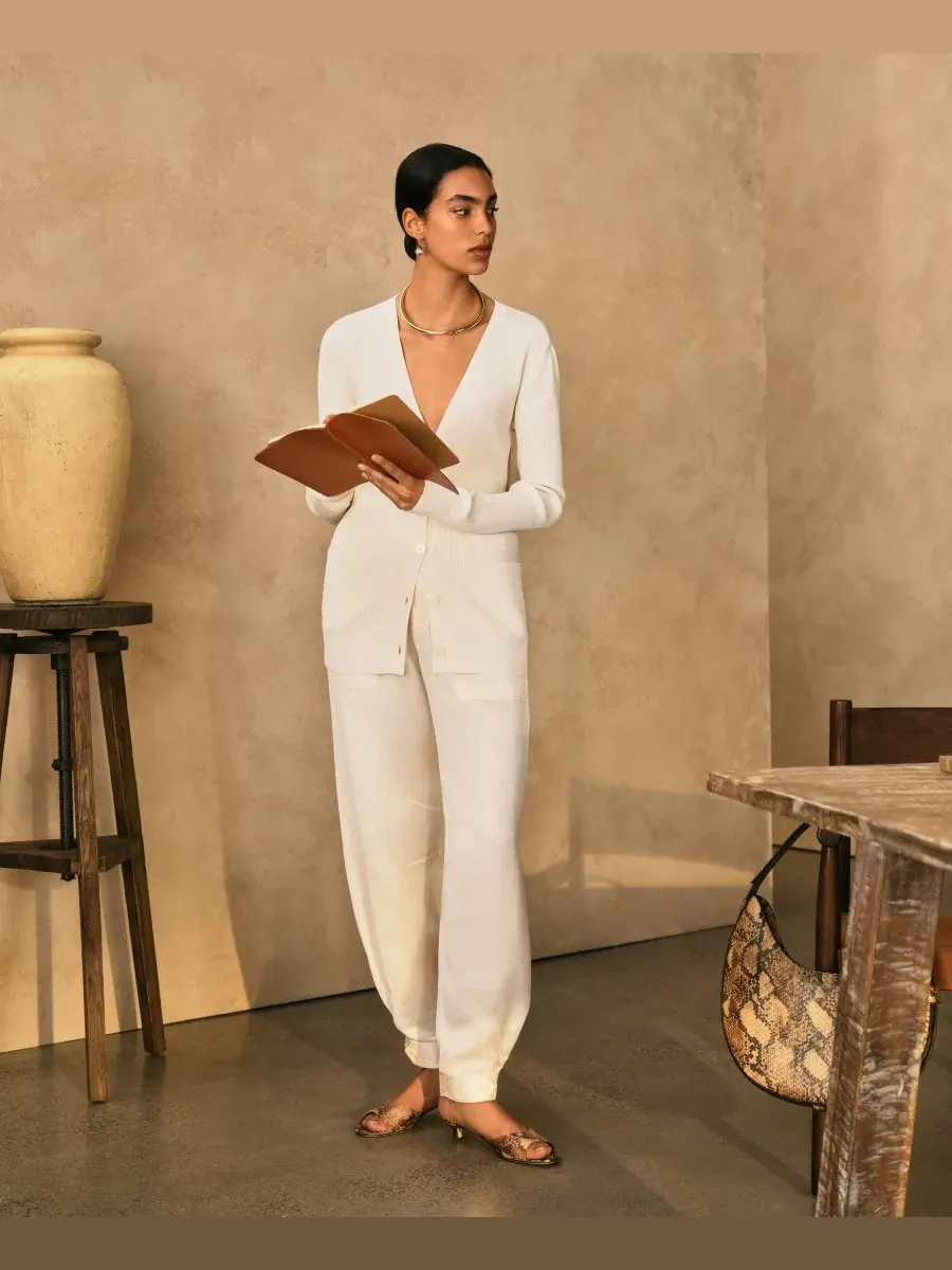 Кардиган женский Slim Fit с длинным рукавом Lauren Ralph Lauren — изображение 6 из 7, кремовый
