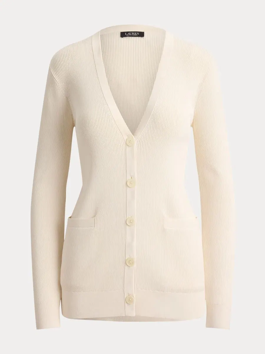 Кардиган женский Slim Fit с длинным рукавом Lauren Ralph Lauren — изображение 7 из 7, кремовый