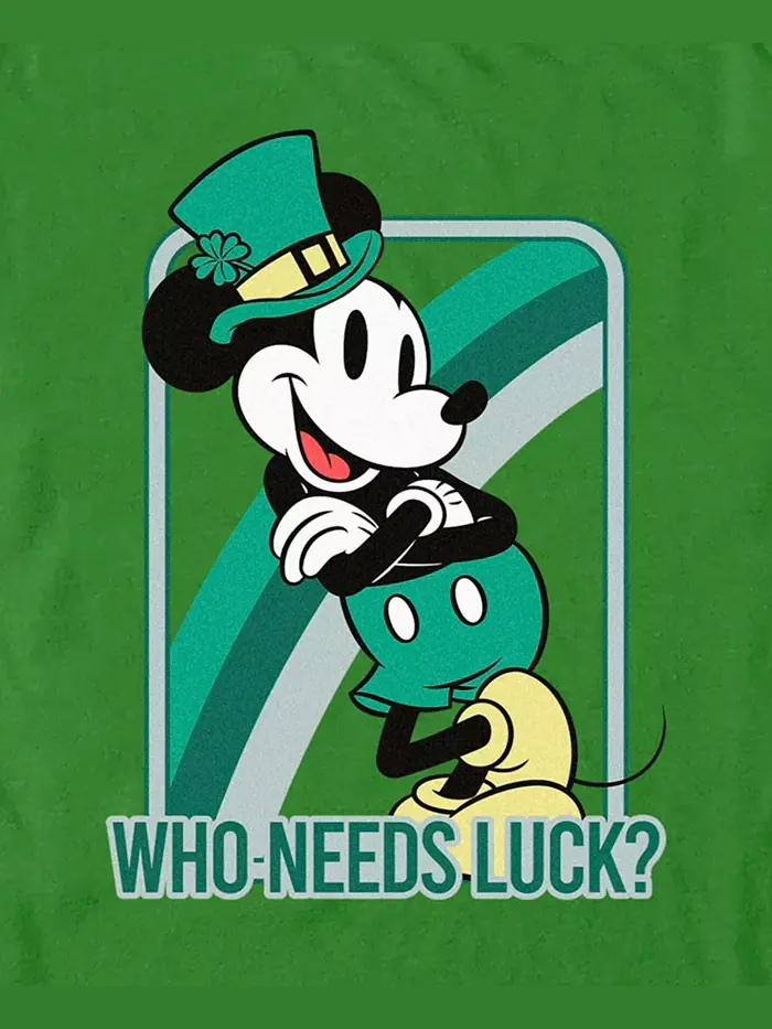Мужская футболка с коротким рукавом Dis Need Luck Mickey Classic — изображение 3 из 3, зеленый