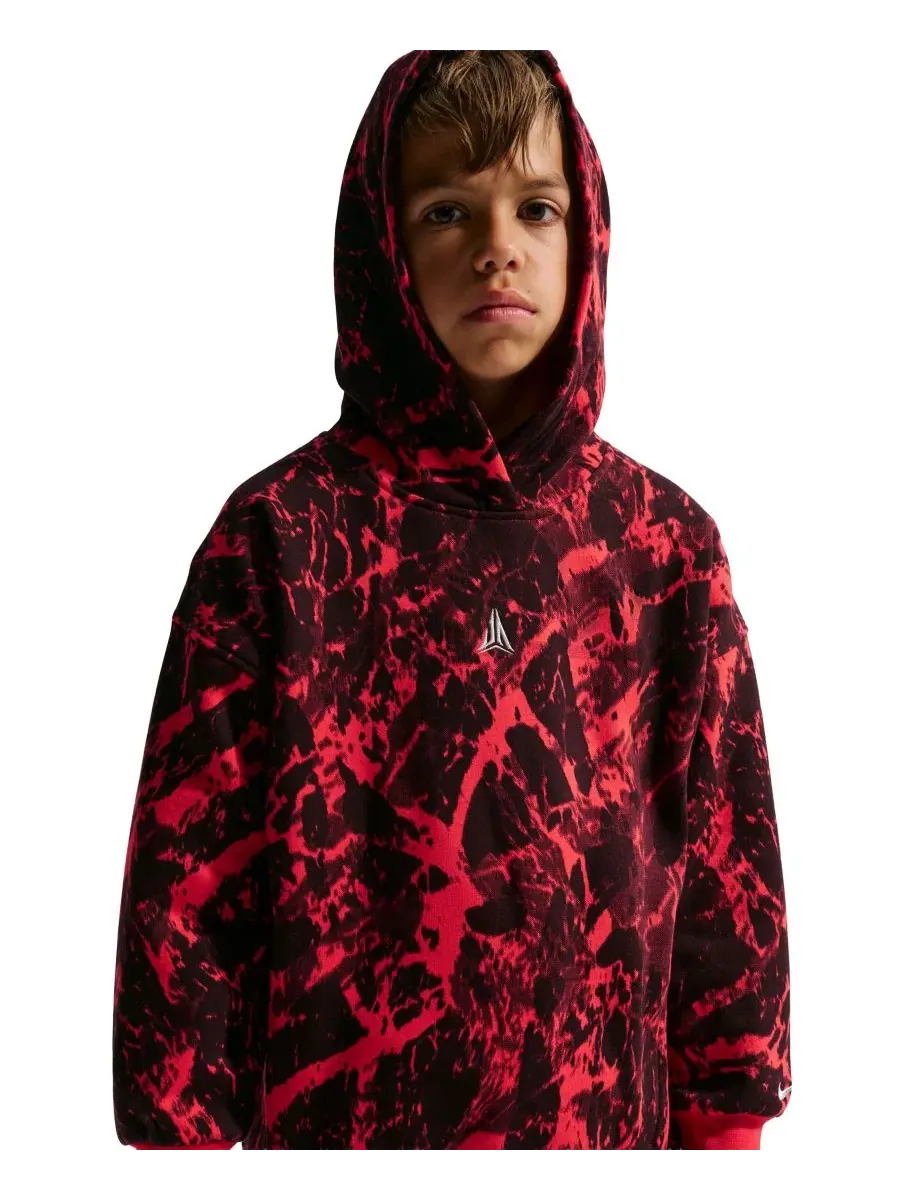 Худи из флиса с капюшоном Ja Morant Club Fleece Oversized Nike — изображение 2 из 8, красный
