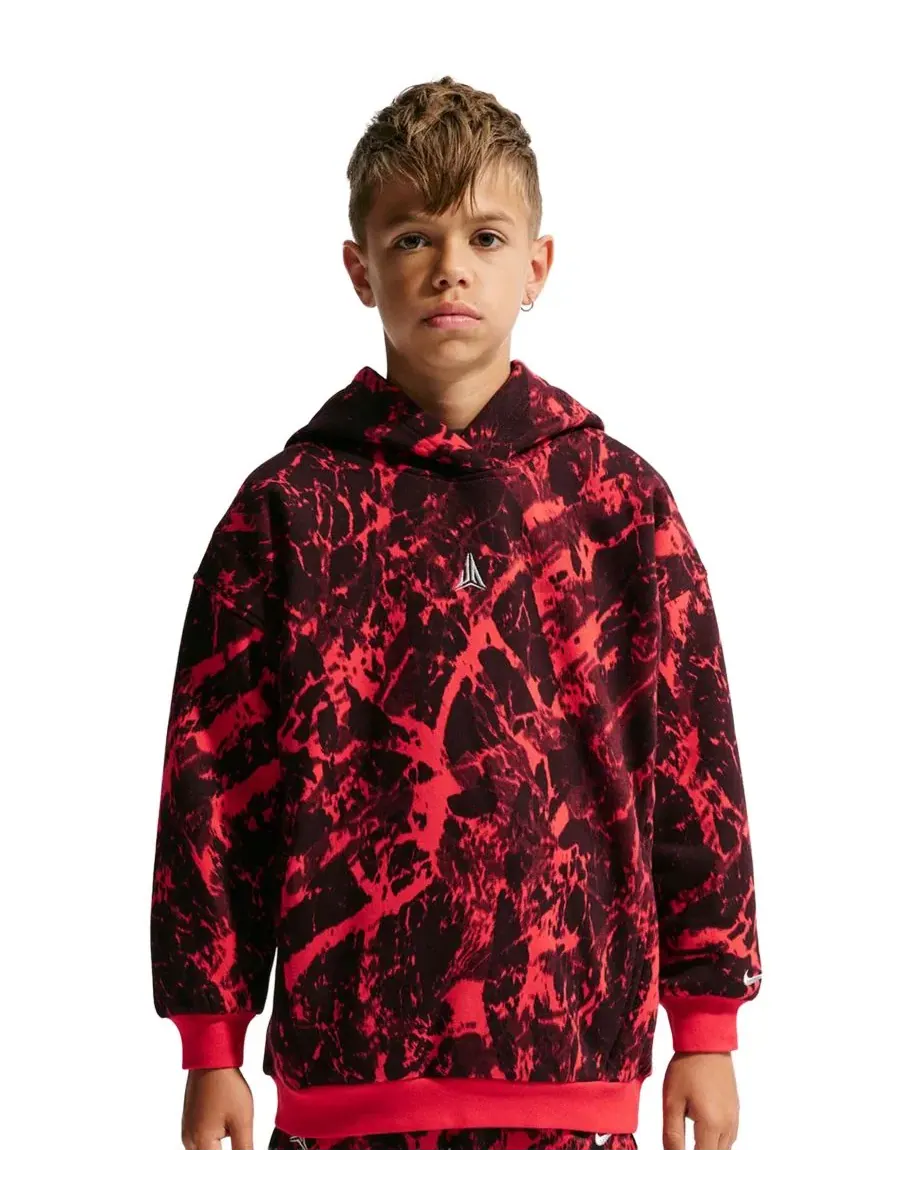 Худи из флиса с капюшоном Ja Morant Club Fleece Oversized Nike — изображение 4 из 8, красный