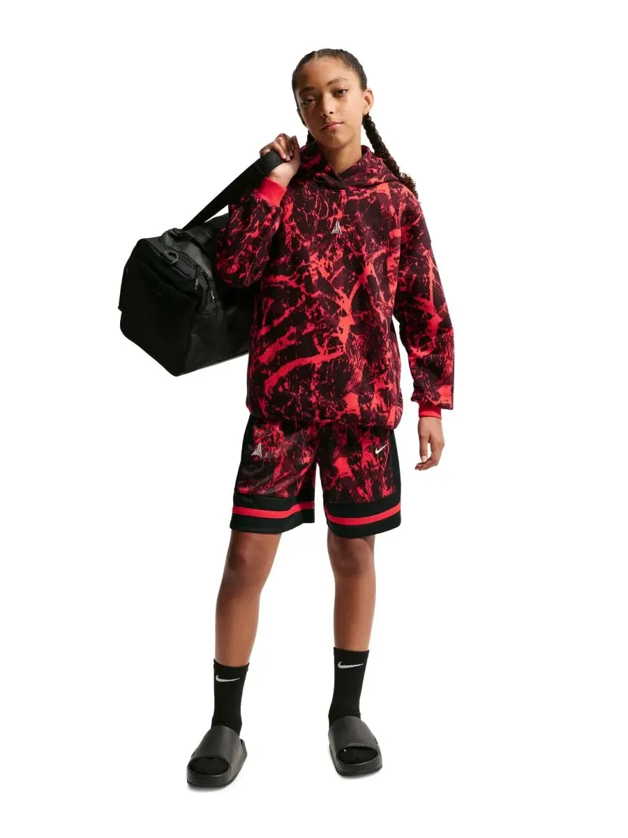 Худи из флиса с капюшоном Ja Morant Club Fleece Oversized Nike — изображение 5 из 8, красный
