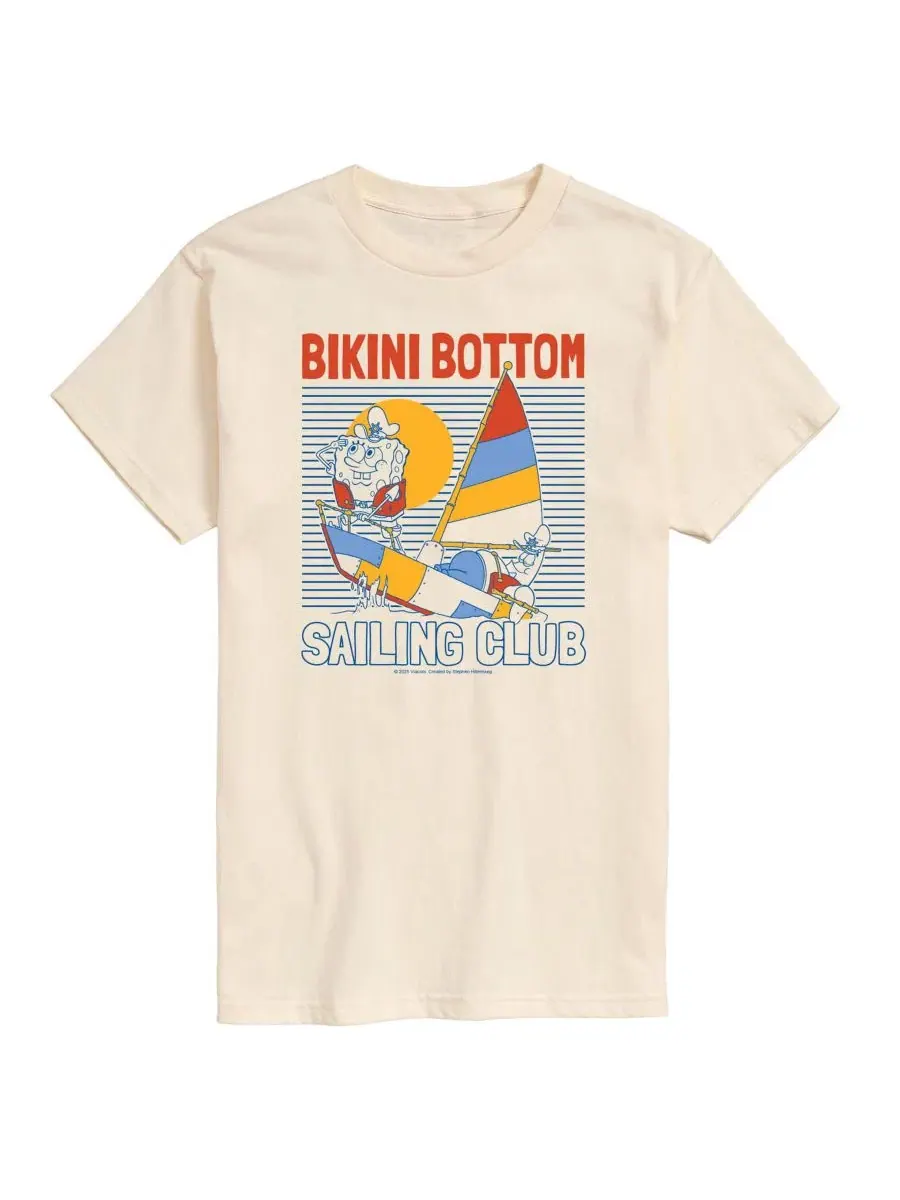 Футболка с принтом Spongebob Squarepants Bikini Bottom Sailing Club AIRWAVES — изображение 1 из 3, бежевый