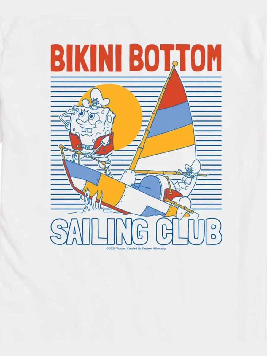 Футболка с принтом Bikini Bottom Sailing Club AIRWAVES — изображение 3 из 3, белый