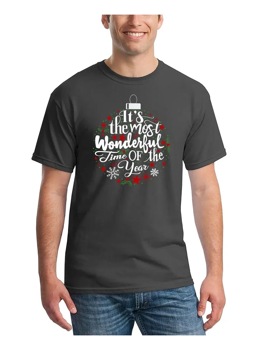 Футболка с принтом It's The Most Wonderful Time of The Year LA Pop Art — изображение 1 из 3, темный серый