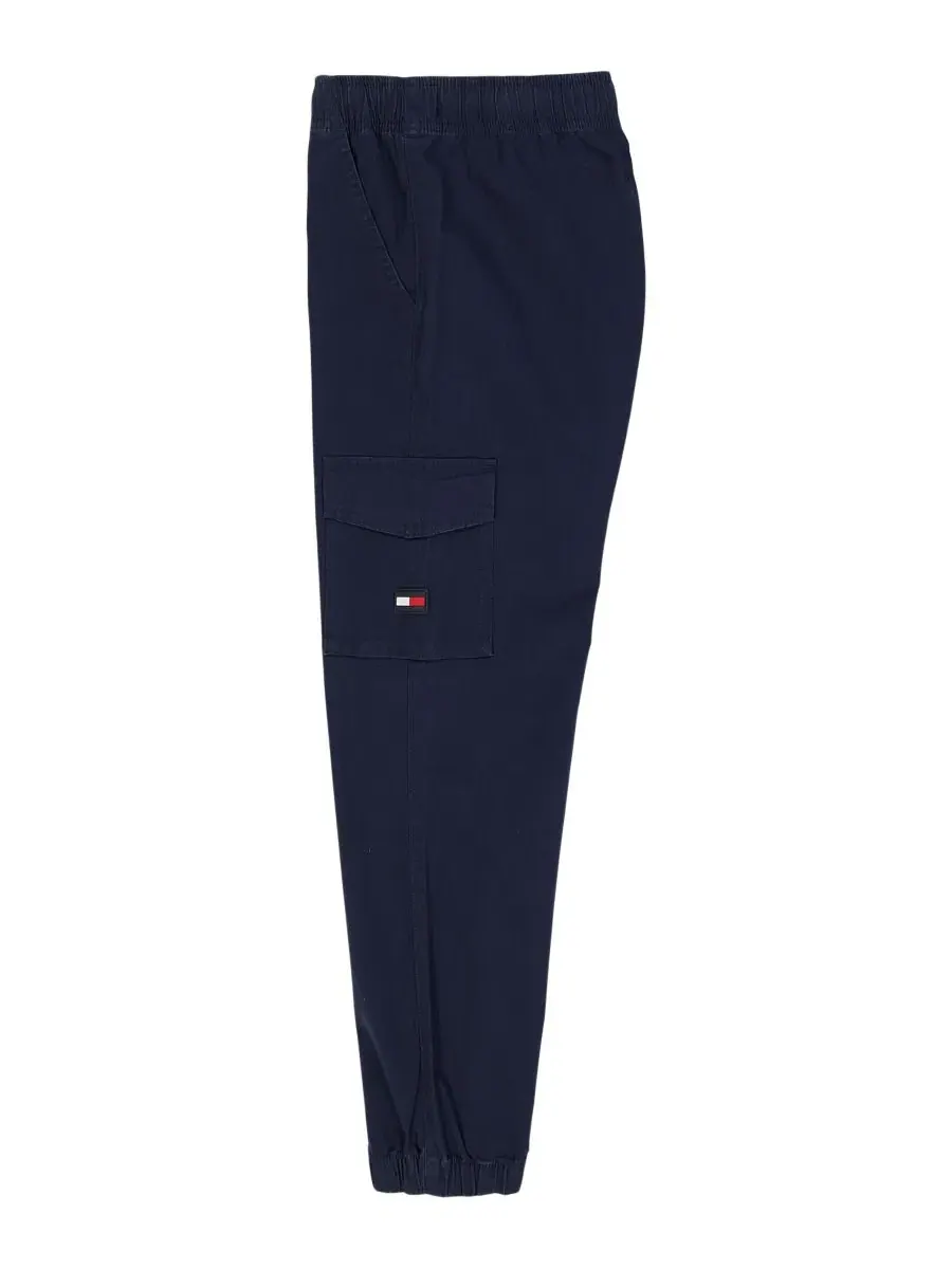 Штаны карго из саржи на резинке Logo Cargo Jogger Tommy Hilfiger — изображение 3 из 4, темно-синий