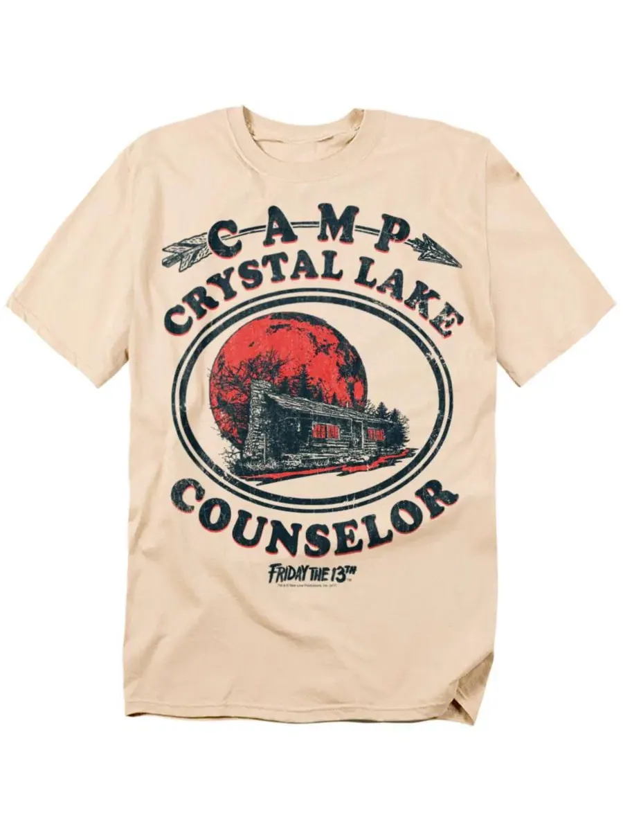 Футболка с принтом Camp Counselor Friday The 13th — изображение 1 из 3, бежевый