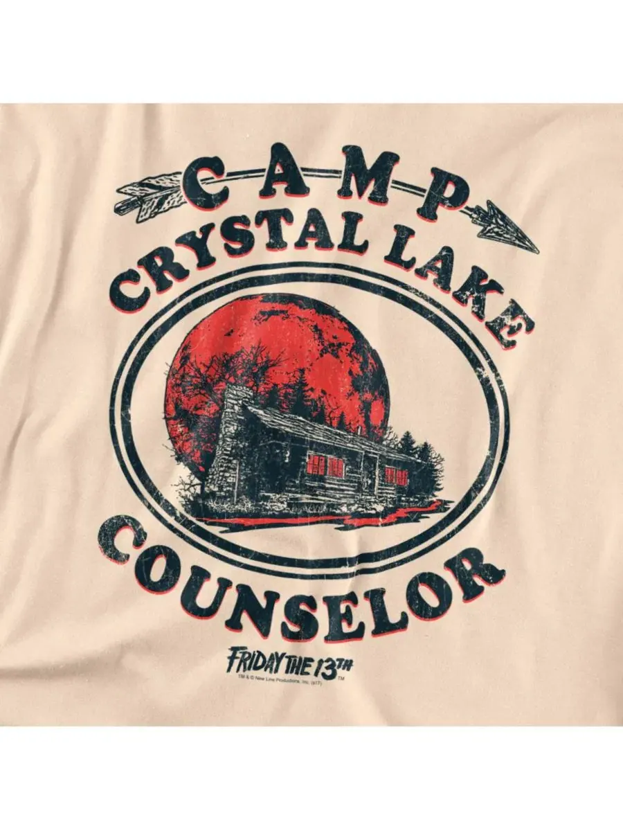 Футболка с принтом Camp Counselor Friday The 13th — изображение 3 из 3, бежевый