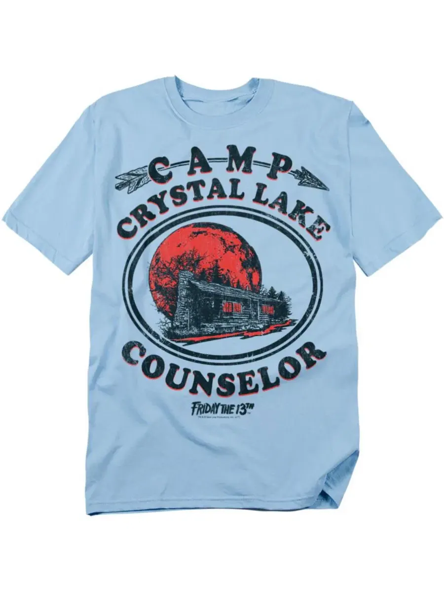 Футболка с принтом Camp Counselor Friday The 13th — изображение 1 из 3, светлый синий
