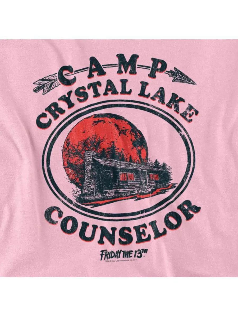 Футболка с принтом Camp Counselor Friday The 13th — изображение 2 из 3, розовый