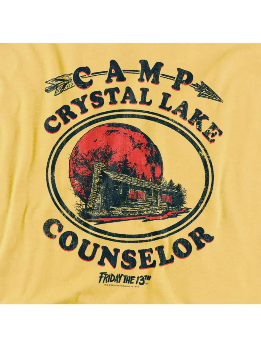 Футболка с принтом Camp Counselor Friday The 13th — изображение 3 из 3, желтый