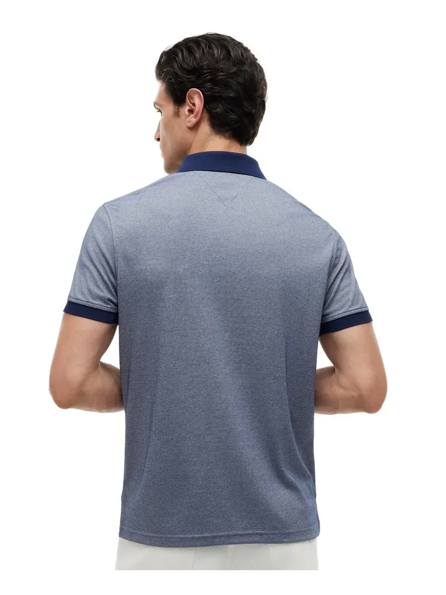 Мужская поло-рубашка с застежкой-молнией, regular fit Tommy Hilfiger — изображение 4 из 4, темно-синий/белый