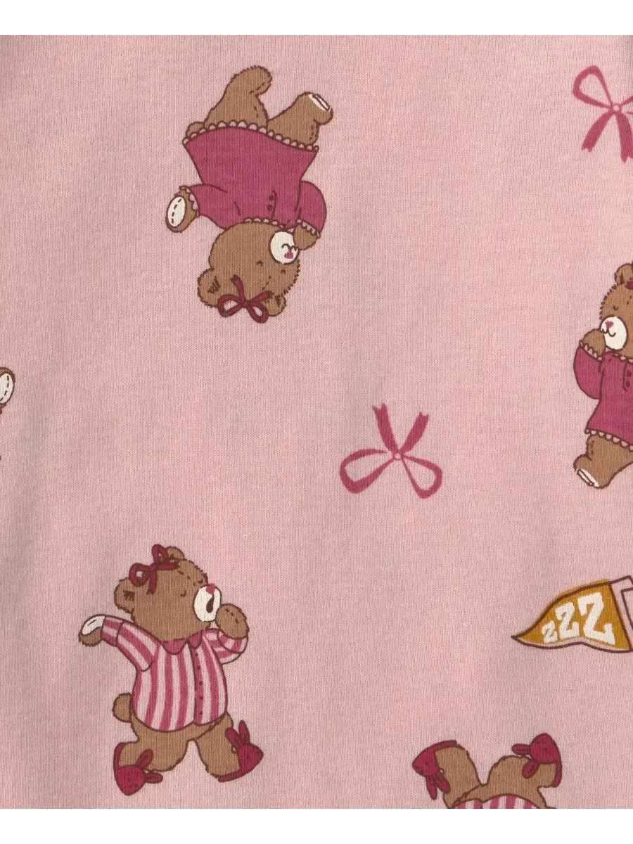 Комплект детских пижам Bear Varsity Carter's — изображение 4 из 5, розовый/кремовый