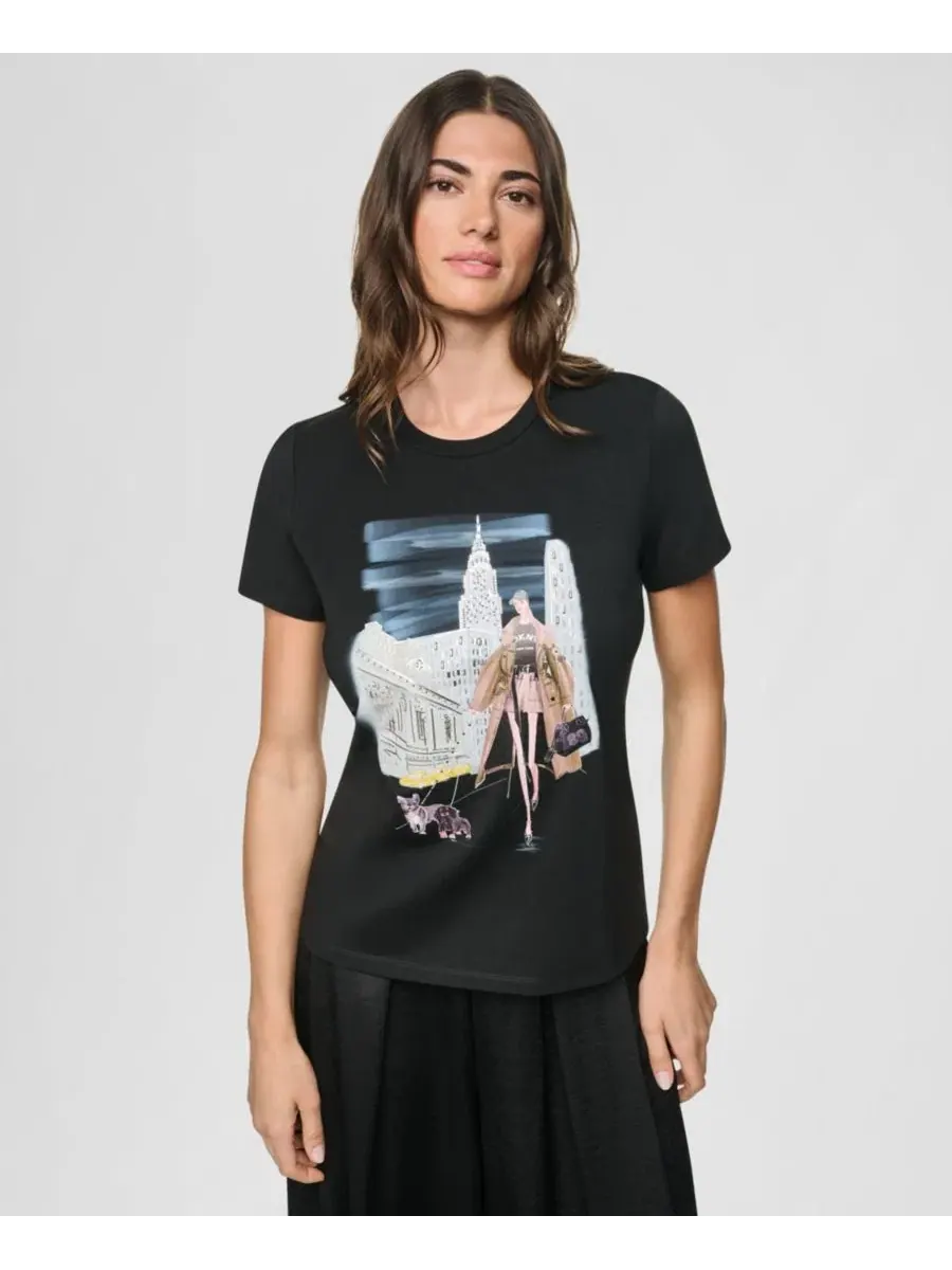 Футболка с принтом Midtown Dog Walker DKNY — изображение 1 из 5, черный