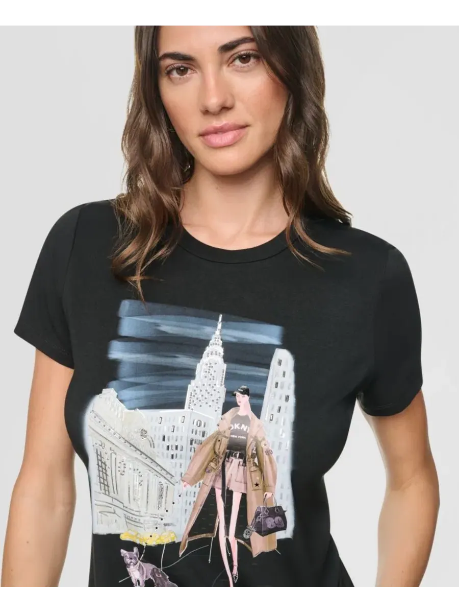 Футболка с принтом Midtown Dog Walker DKNY — изображение 4 из 5, черный