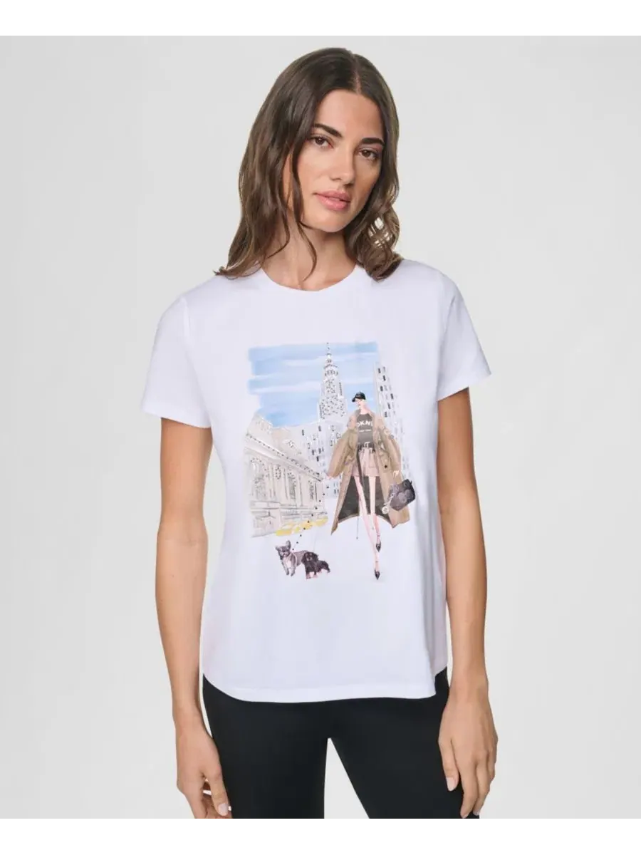 Футболка с графическим принтом Midtown Dog Walker DKNY — изображение 1 из 5, белый