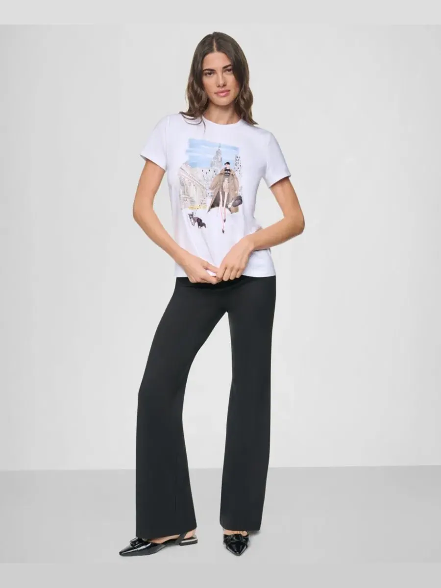 Футболка с графическим принтом Midtown Dog Walker DKNY — изображение 2 из 5, белый