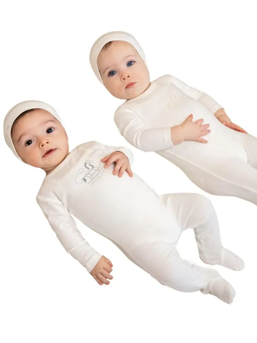 Комплект слипа и шапки Rocking Horse из хлопка NoggiWear — изображение 2 из 4, бежевый