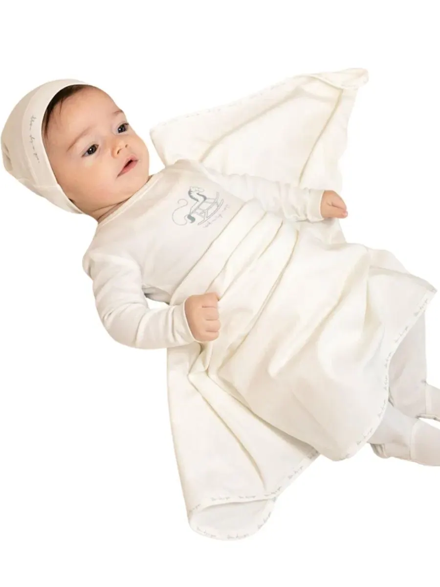 Комплект слипа и шапки Rocking Horse из хлопка NoggiWear — изображение 4 из 4, бежевый