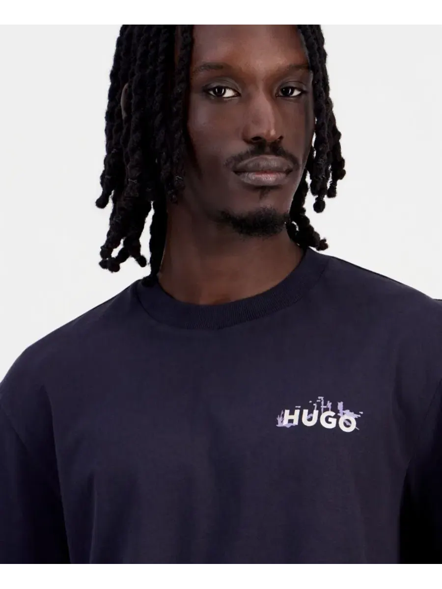 Футболка с графическим принтом Noxwash Graphic Hugo Boss — изображение 3 из 4, черный