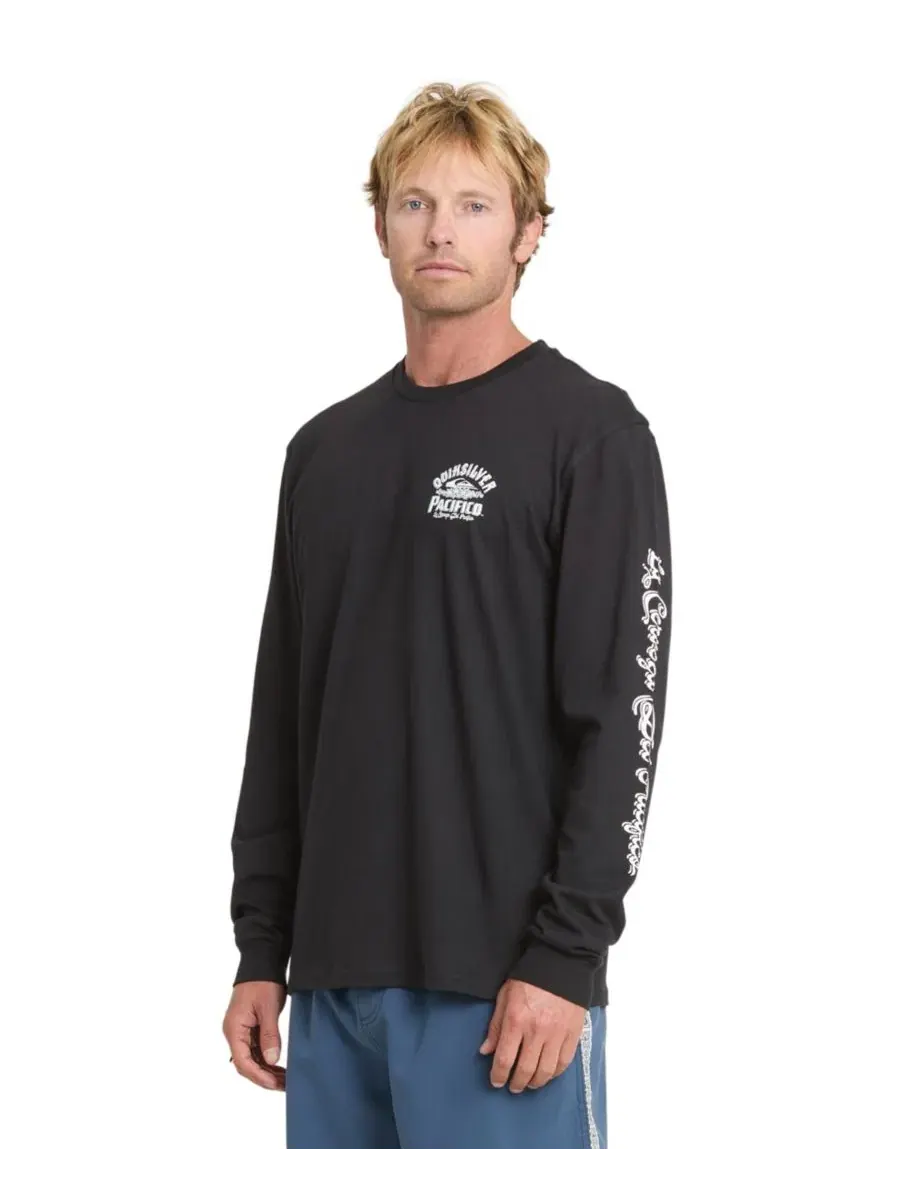 Мужская футболка с длинным рукавом Pacifico Signage Quiksilver — изображение 3 из 7, черный