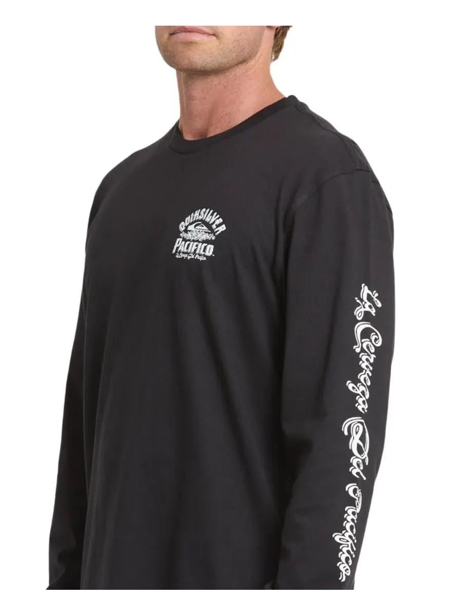 Мужская футболка с длинным рукавом Pacifico Signage Quiksilver — изображение 4 из 7, черный