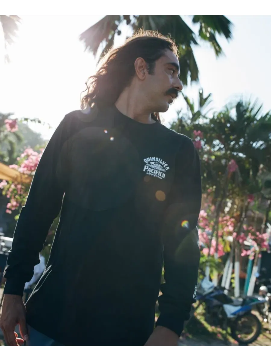 Мужская футболка с длинным рукавом Pacifico Signage Quiksilver — изображение 7 из 7, черный