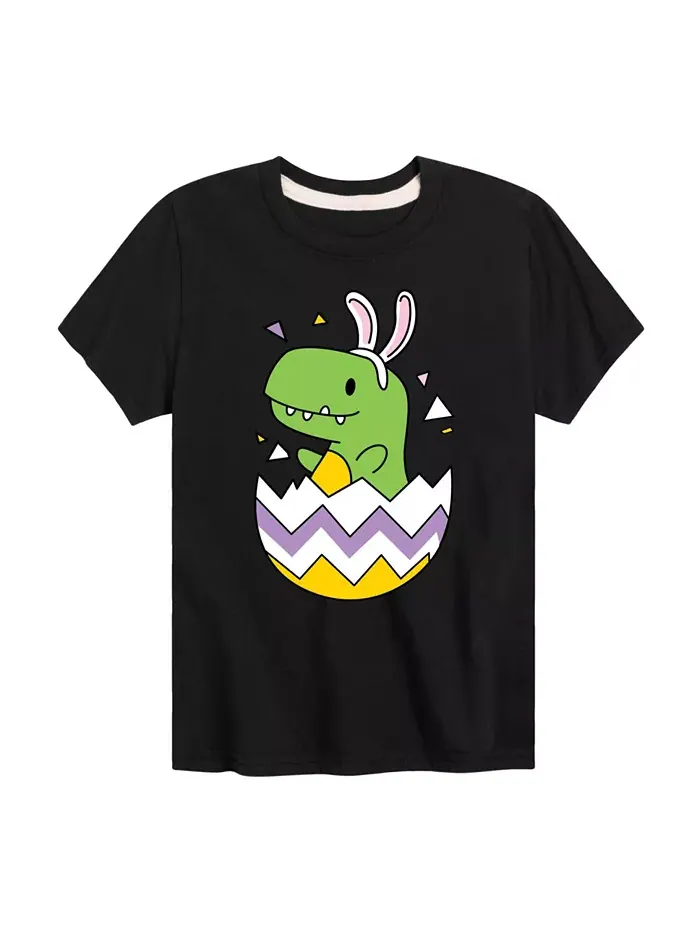 Футболка для мальчиков с принтом "Happy Easter Dino Egg" Hybrid — черный