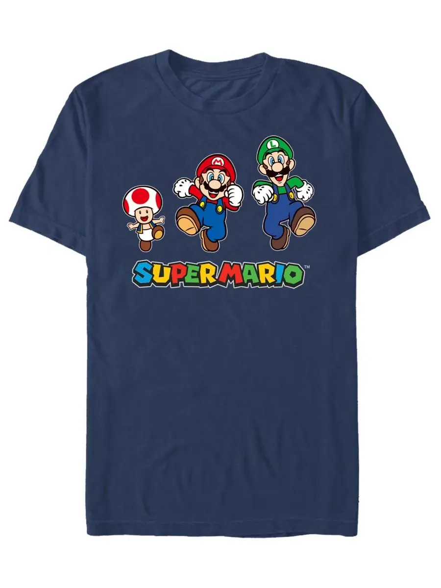 Футболка с принтом Super Mario Run Group Fifth Sun — изображение 1 из 3, темно-синий
