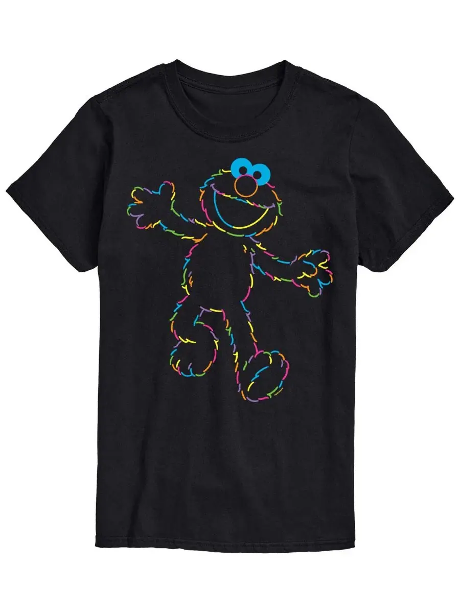 Футболка с длинным рукавом Sesame Street Elmo Rainbow Lineart AIRWAVES — изображение 1 из 3, черный
