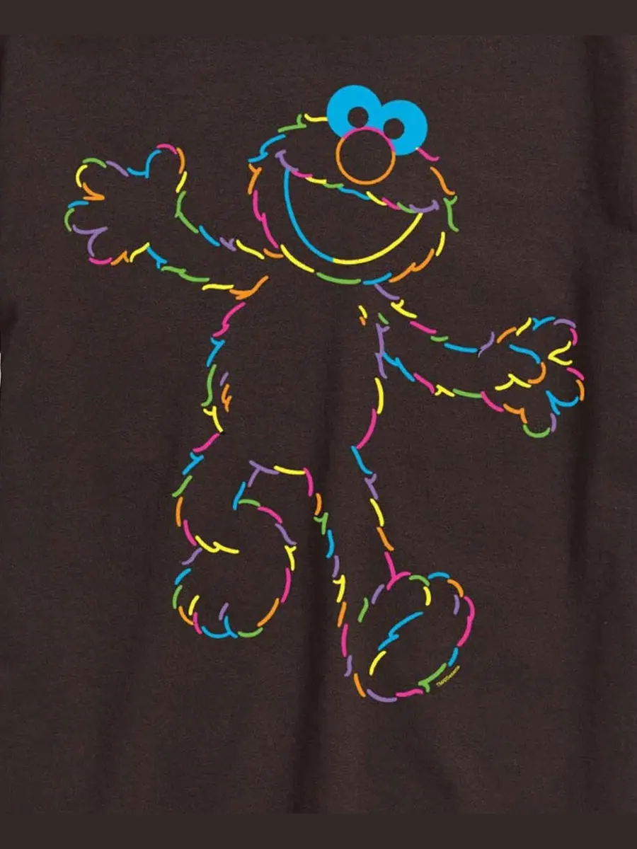 Футболка с коротким рукавом, с принтом Elmo Rainbow Lineart AIRWAVES — изображение 3 из 3, коричневый