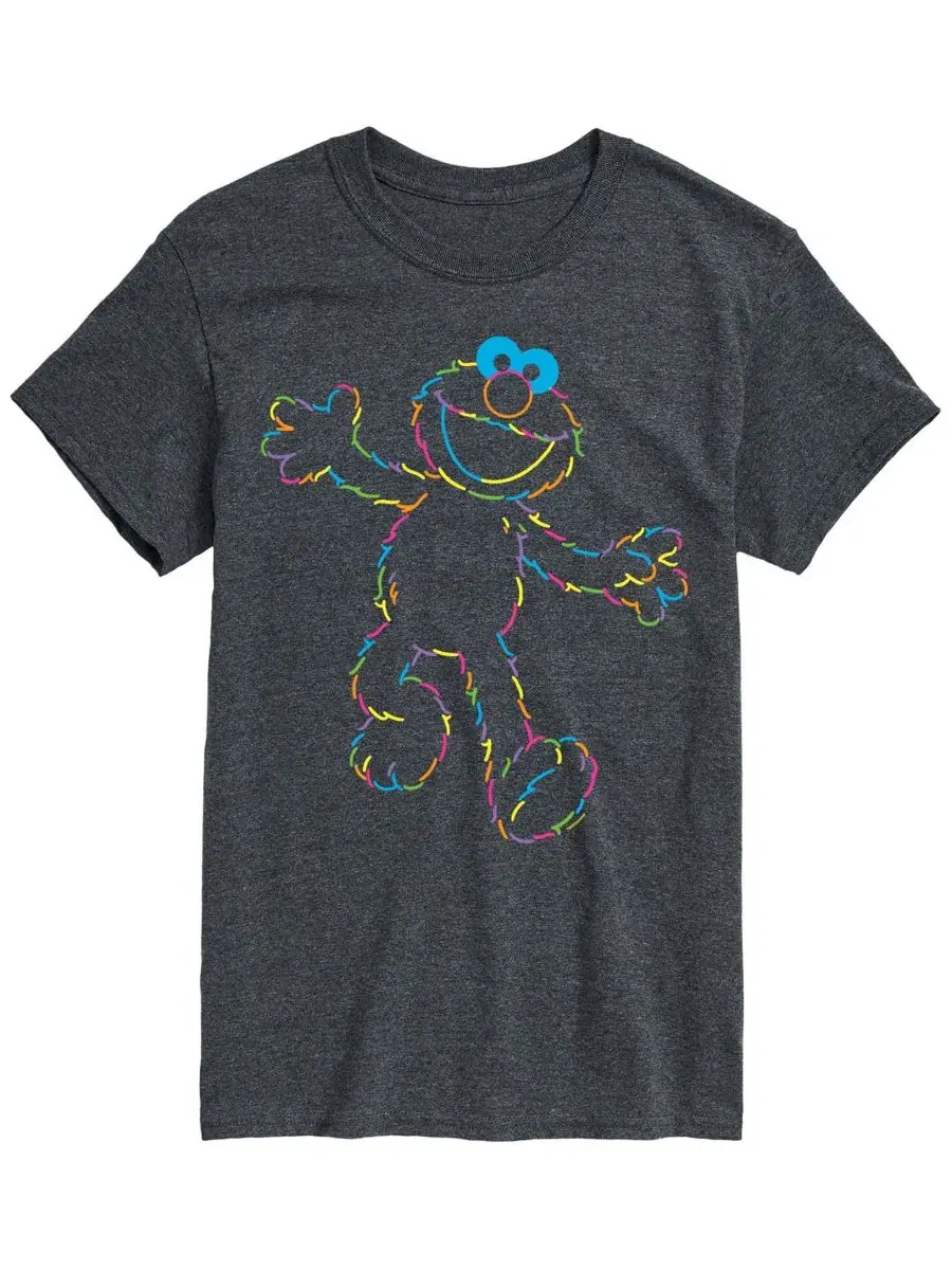 Футболка с коротким рукавом и принтом Elmo Rainbow Lineart AIRWAVES — изображение 1 из 3, темно-серый