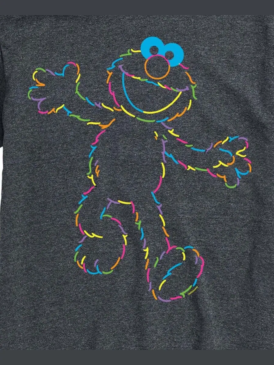 Футболка с коротким рукавом и принтом Elmo Rainbow Lineart AIRWAVES — изображение 3 из 3, темно-серый