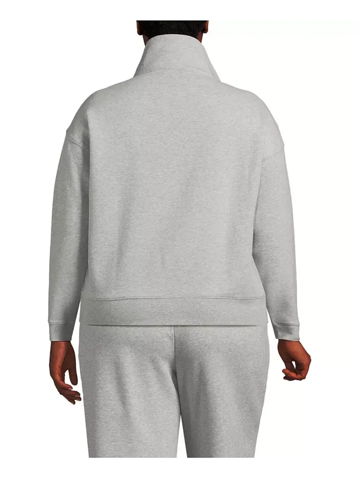 Толстовка больших размеров Serious Sweats с длинным рукавом и молнией до середины груди, свободная — изображение 2 из 3