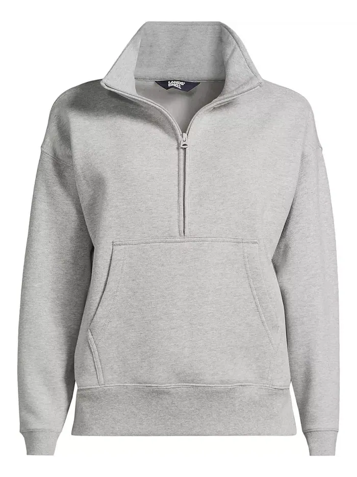 Толстовка больших размеров Serious Sweats с длинным рукавом и молнией до середины груди, свободная — изображение 3 из 3