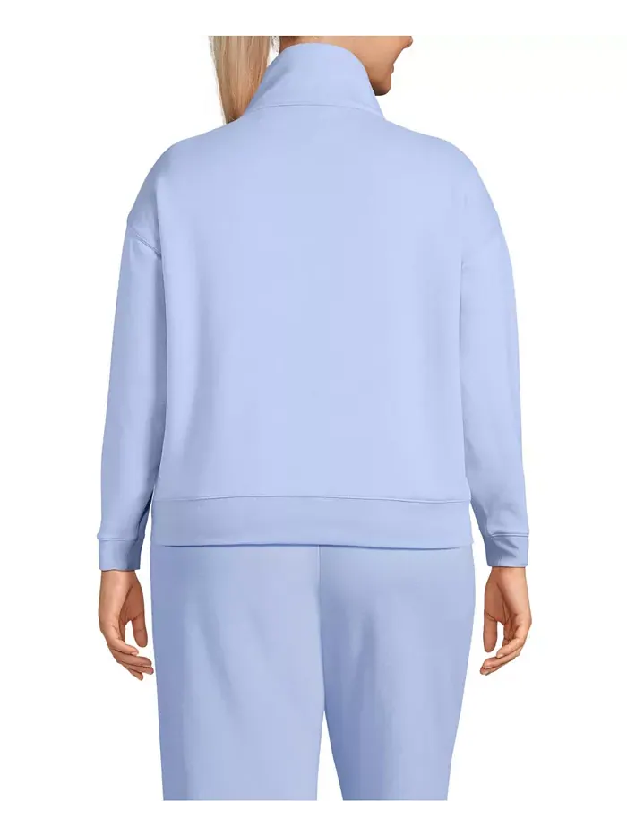 Толстовка больших размеров Serious Sweats с длинным рукавом и молнией до середины груди, свободная — изображение 2 из 3
