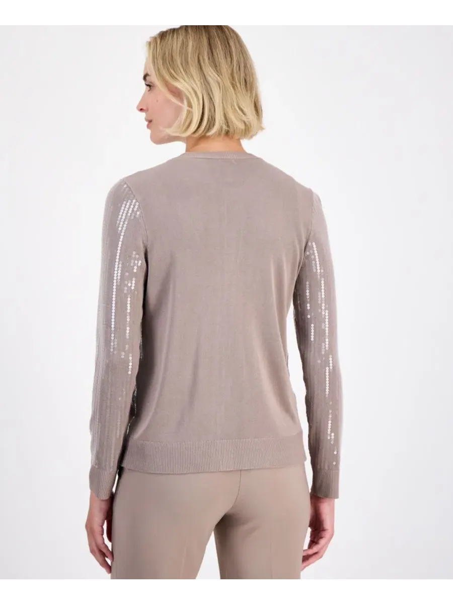 Кардиган с пайетками Anne Klein, Natural Clay — изображение 4 из 4
