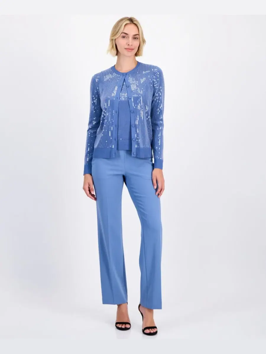 Кардиган с пайетками Anne Klein — изображение 2 из 3, синий