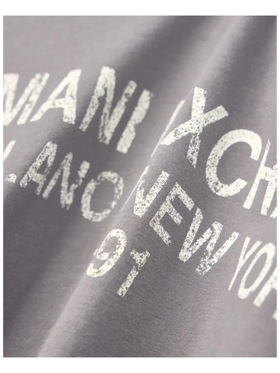 Футболка с длинным рукавом и надписью Color Block Wording A|X Armani Exchange — изображение 5 из 7, глубокий темно-синий