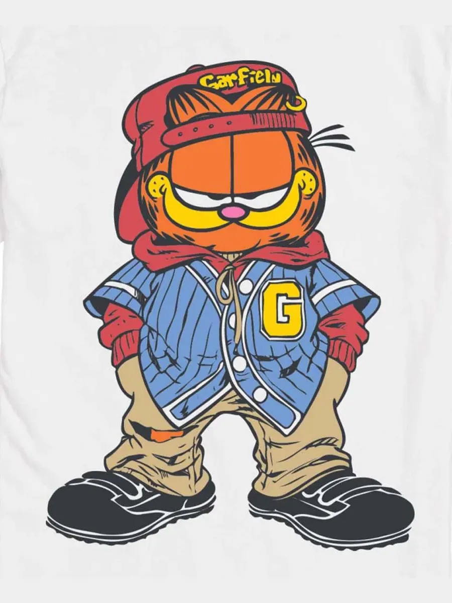 Футболка с принтом Garfield, модель Garfield Streetwear AIRWAVES — изображение 3 из 3, белый
