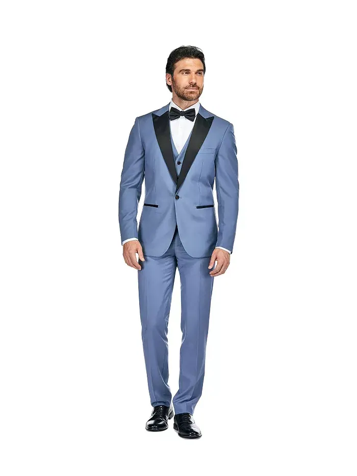 Мужской трехпредметный смокинг Slim Fit с пиковыми лацканами Gino Vitale