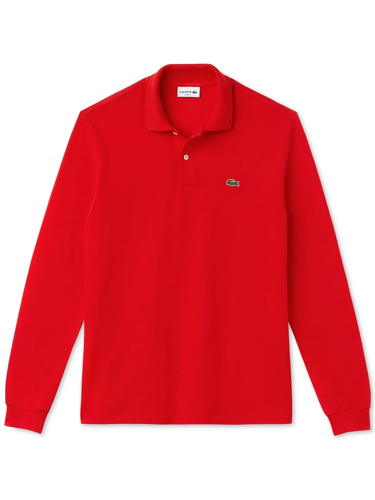 Рубашка поло Lacoste, мужская, классическая, с длинным рукавом — изображение 3 из 4, красный