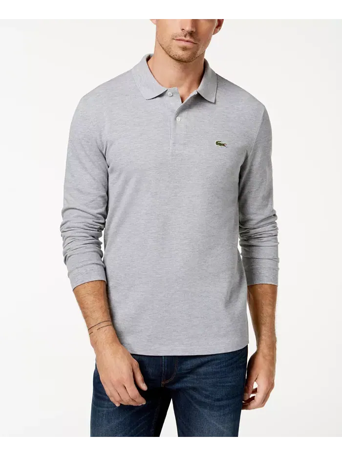 Поло Lacoste, мужское, классическое — изображение 1 из 2, серебряный