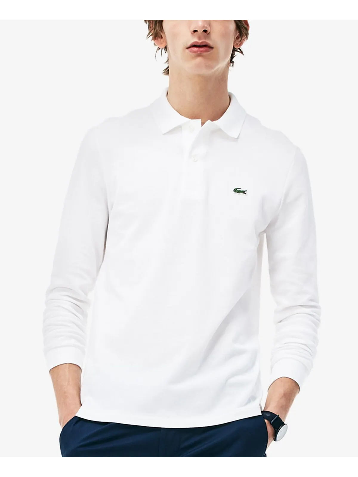 Рубашка поло Lacoste, мужская — изображение 1 из 5, белый