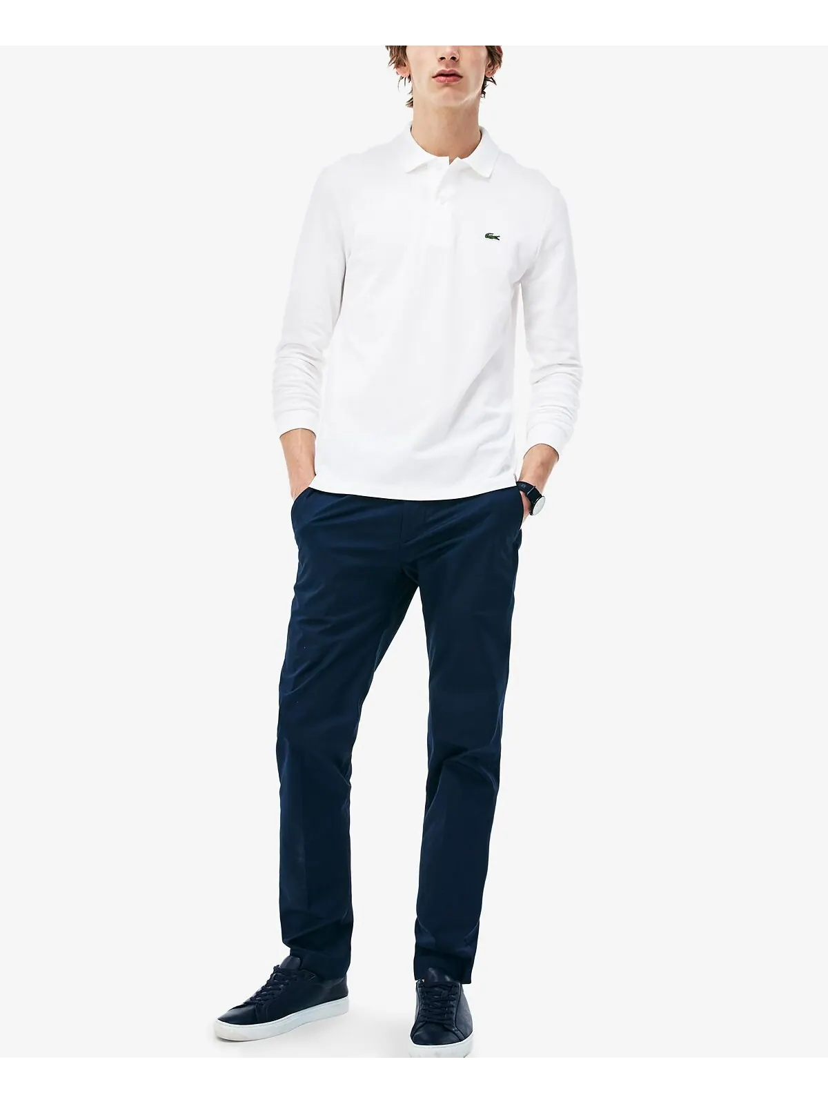 Рубашка поло Lacoste, мужская — изображение 3 из 5, белый