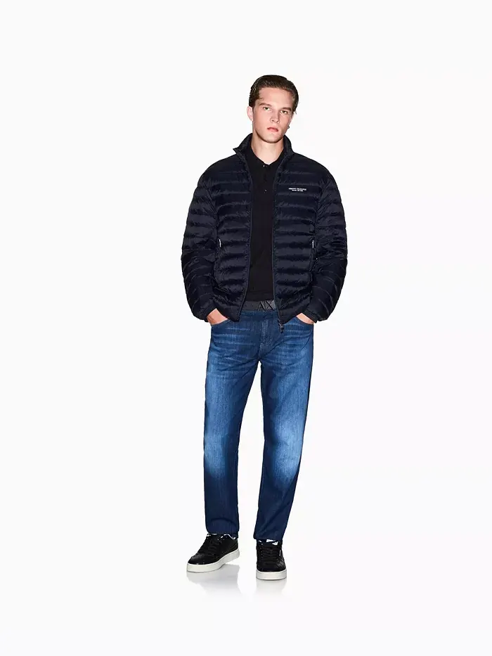 Мужская поло с коротким рукавом из мерсеризованного хлопка жаккард A|X Armani Exchange — изображение 3 из 5, черный