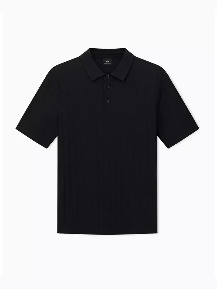 Мужская поло с коротким рукавом из мерсеризованного хлопка жаккард A|X Armani Exchange — изображение 5 из 5, черный