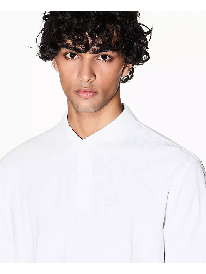 Мужская поло с коротким рукавом из мерсеризованного хлопка жаккард A|X Armani Exchange — изображение 4 из 5, белый
