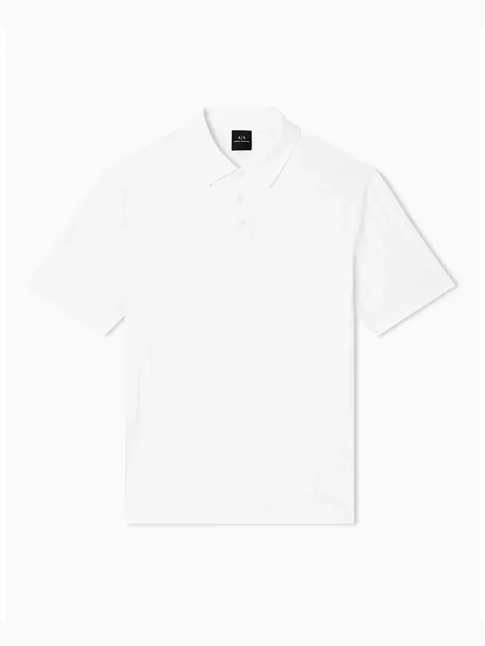 Мужская поло с коротким рукавом из мерсеризованного хлопка жаккард A|X Armani Exchange — изображение 5 из 5, белый