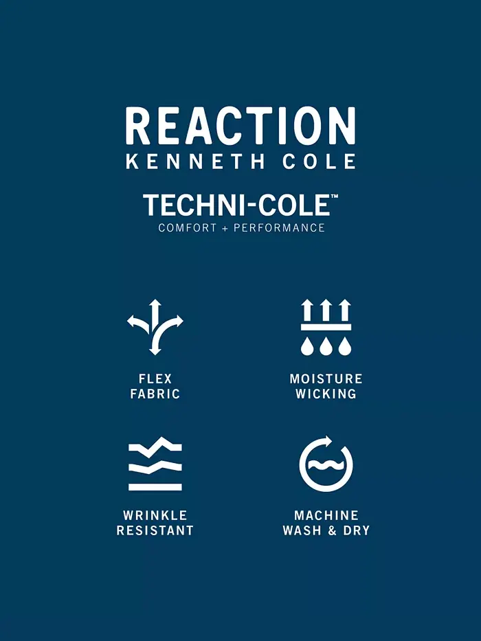 Мужская приталенная однотонная рубашка в полоску Kenneth Cole Reaction — изображение 5 из 6, синий